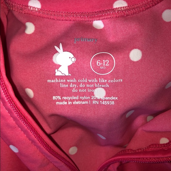 Baby Girl swim dots rash guard top & bottoms set - Picture 3 of 10